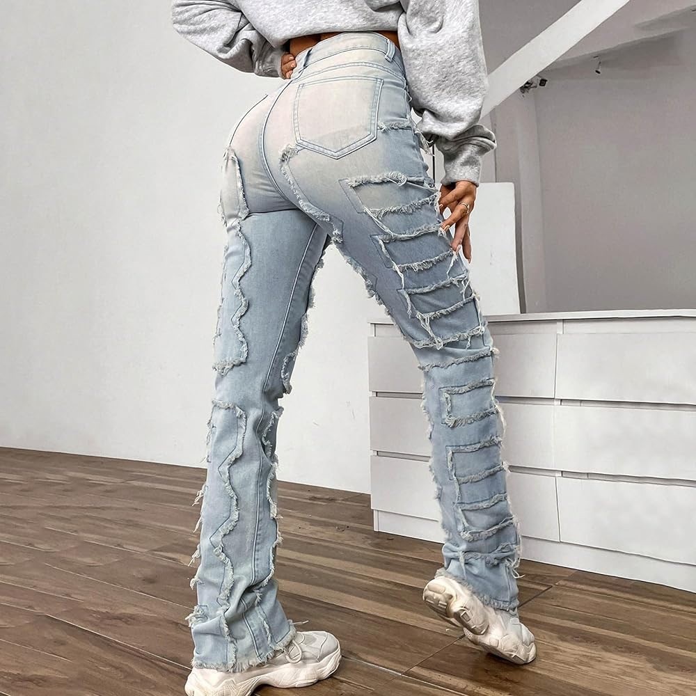 Stacked Distressed Jeans nwot